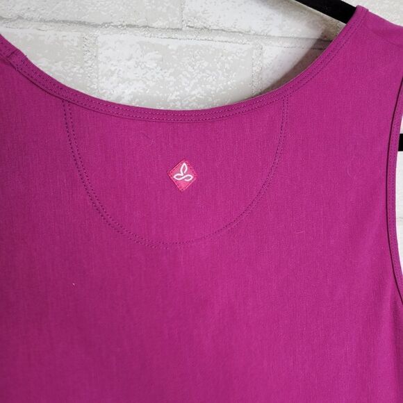 Prana Magenta Sleeveless Fitted Midi Dress - Picture 3 of 5